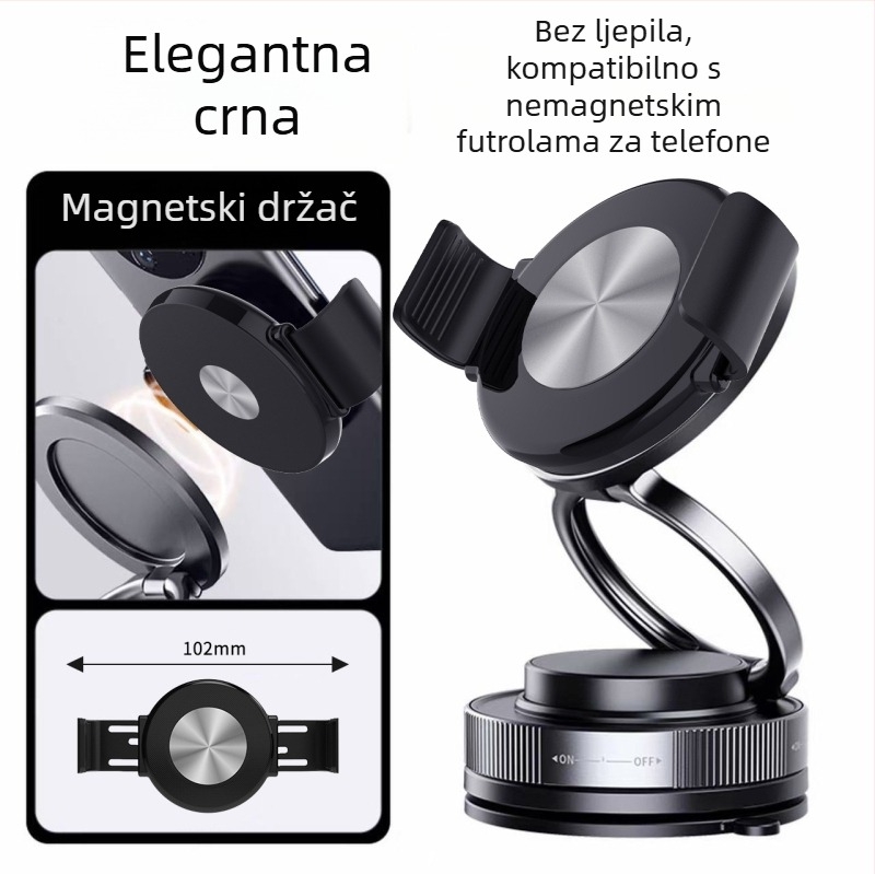 Izuzetno tanak magnetski držač za telefon u automobilu s MagSafe stražnjim klipom – tijelo od zlitine