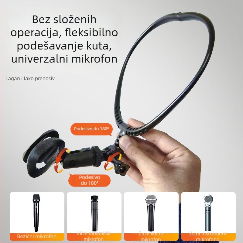 Viseći držač mikrofona za vrat, univerzalni model, plastični, jednostavan stil