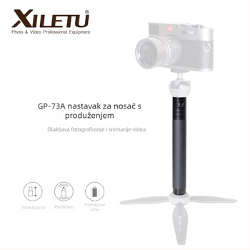 Xiletu aluminijska produžna šipka za troosni stabilizator, nosivost 2 kg, promjer cijevi 27 mm, 5 segmenata, sklopljena duljina 19 cm