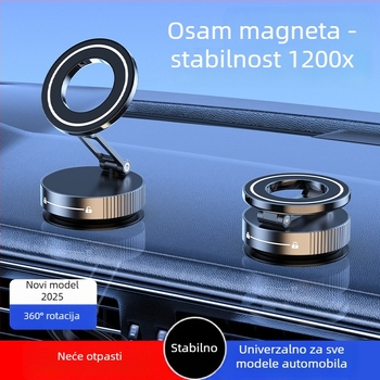 K11 nosač automobila za telefon od cinkovog legura, vakuumski držač, sklopivi potpuno metalni magnetski držač