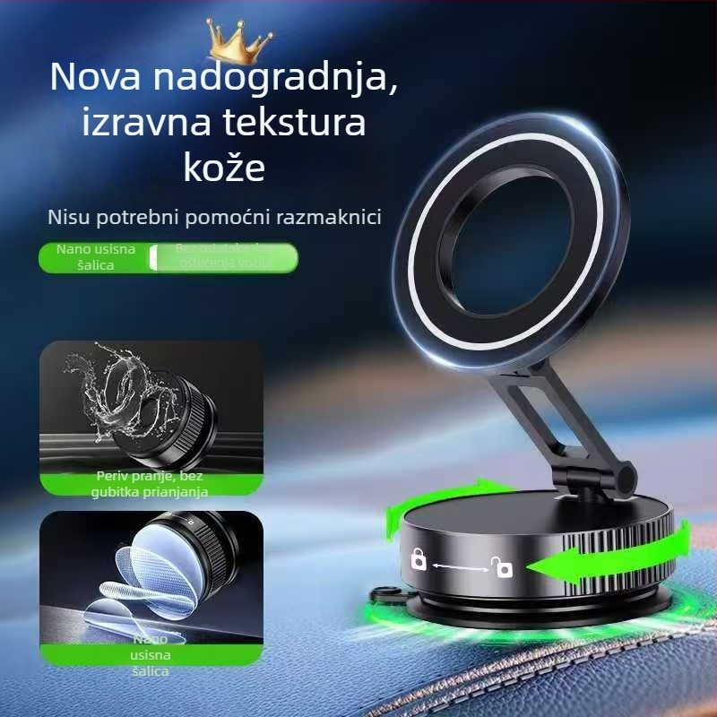 K11 nosač automobila za telefon od cinkovog legura, vakuumski držač, sklopivi potpuno metalni magnetski držač