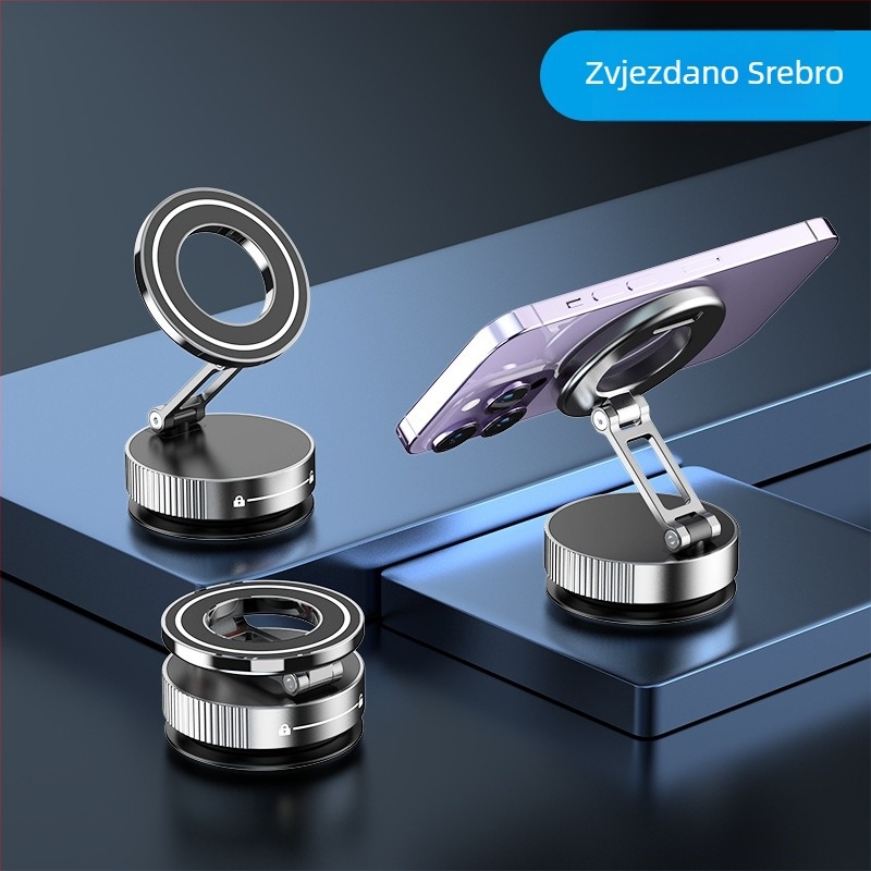K11 nosač automobila za telefon od cinkovog legura, vakuumski držač, sklopivi potpuno metalni magnetski držač