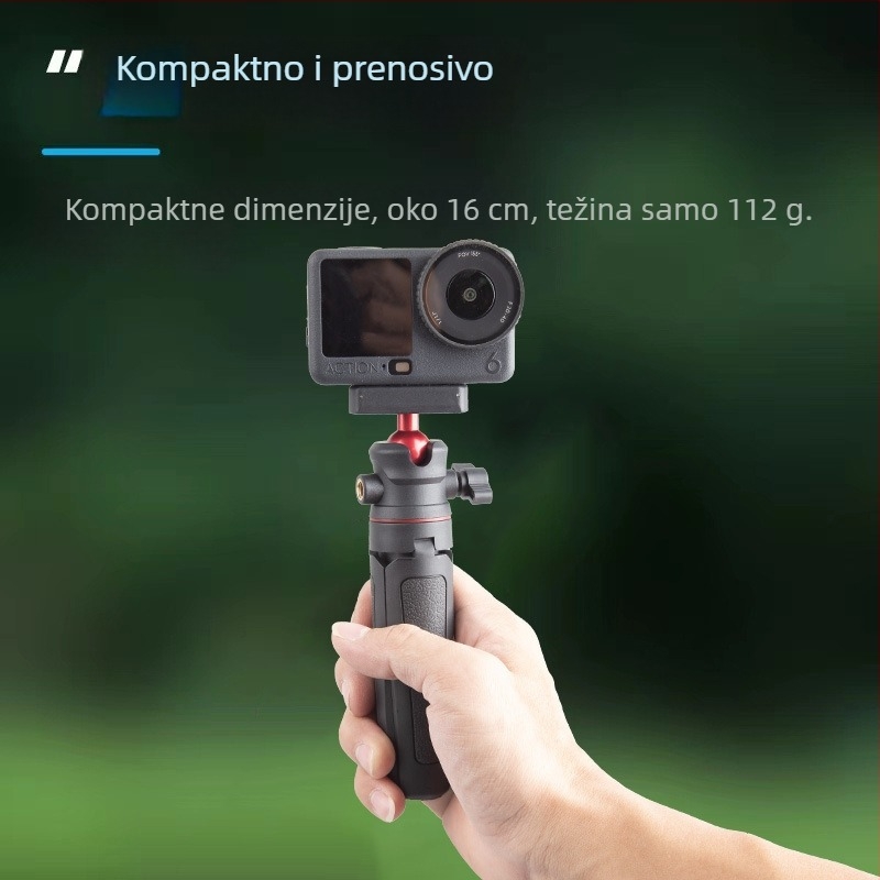 Magnetski ručni selfie štap za DJI Action 6 s mini stolnim teleskopskim stativom, aluminijska konstrukcija, dodatak za sportske kamere