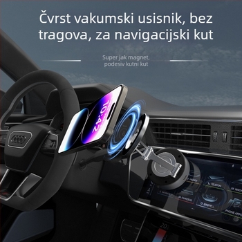 Sklopivi magnetski držač za mobitel u automobilu, s ljepivim stražnjim dijelom, rotirajući držač za ploču od aluminijske legure
