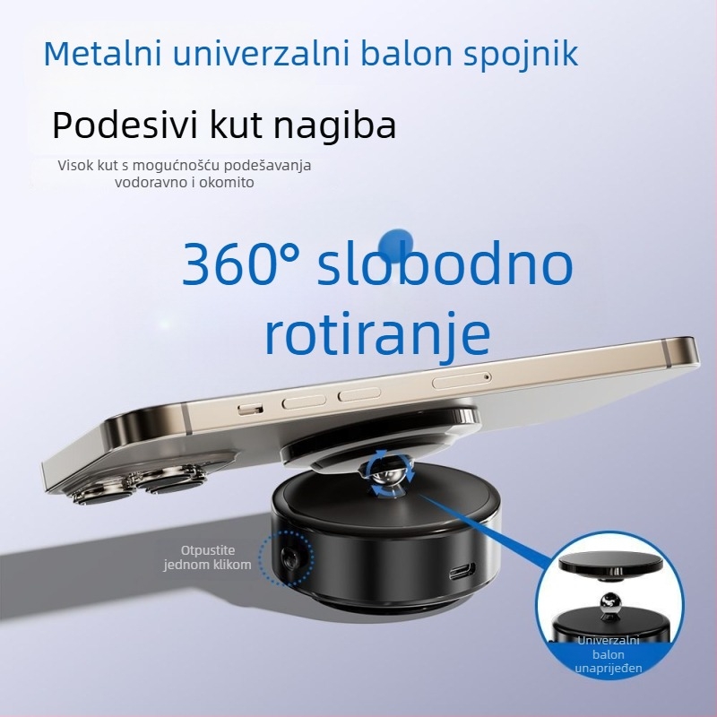 Držač za telefon u automobilu s jakim magnetskim vakuumom, 360° rotacija, univerzalna plastična konstrukcija za navigaciju