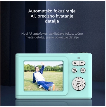 X1 Djeci namijenjena digitalna kamera: 2,4-inčni LCD, TF kartica, ABS kućište, 2-satni vijek baterije, Video, Fotografija, Kontinuirano snimanje; Uključeno: kamera, baterija, narukvica, USB kabel za punjenje, Priručnik; Lansiranje 2024