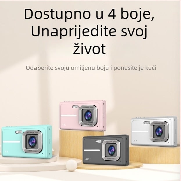 X1 Djeci namijenjena digitalna kamera: 2,4-inčni LCD, TF kartica, ABS kućište, 2-satni vijek baterije, Video, Fotografija, Kontinuirano snimanje; Uključeno: kamera, baterija, narukvica, USB kabel za punjenje, Priručnik; Lansiranje 2024
