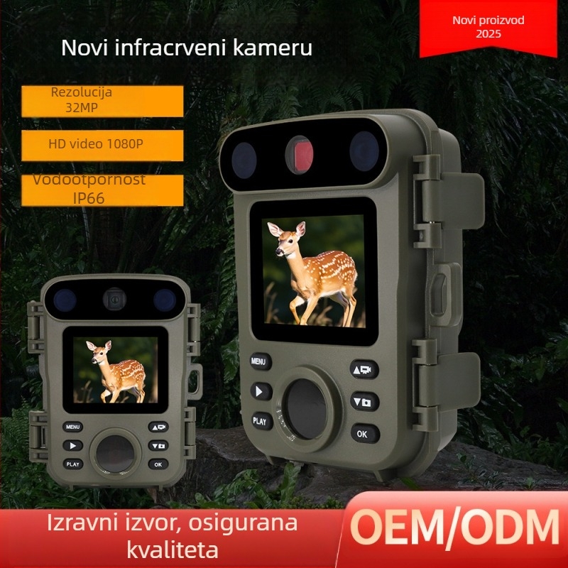 Vanjska vodootporna infracrvena sigurnosna kamera Jm-H66mini, 4K video, 2-inčni LCD, TF memorijska kartica