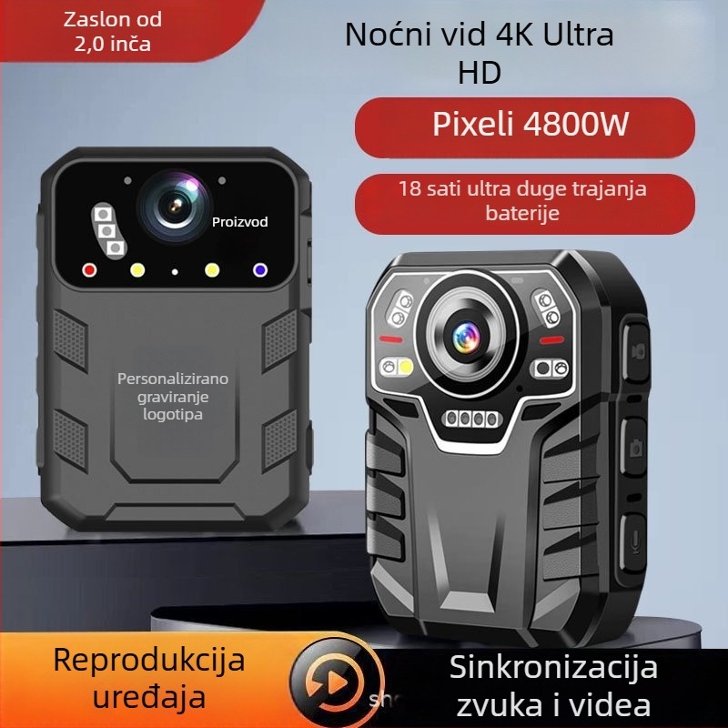 Profesionalna nosiva kamera s elektroničkom stabilizacijom slike, 16x optički zum, CMOS senzor, 36 MP, 1296p, noćni vid