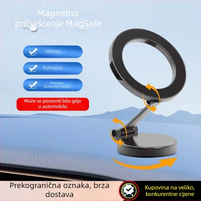 Auto držač za telefon, od aluminijske legure, univerzalnog dizajna, prilagodljiv