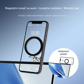 Magnetski držač telefona za auto od legure, s sustavom protiv vibracija i izuzetno stabilnom konstrukcijom.