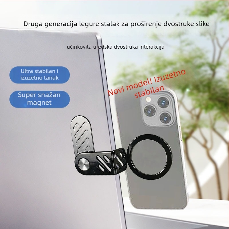 Magnetski držač telefona za auto od legure, s sustavom protiv vibracija i izuzetno stabilnom konstrukcijom.