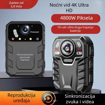 Profesionalna nosiva kamera-snimač na prsluku s elektroničkom stabilizacijom slike; 16x optički zum; CMOSS senzor; rezolucija 1296p; noćni vid