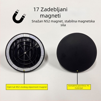 N52 snažna magnetska usisna glava, MagSafe kompatibilan, 17 mm kuglična glava, univerzalni držač za auto