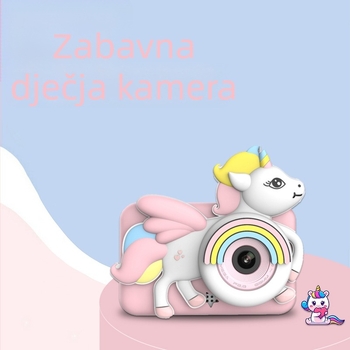 DELANDA D32 Mini Dječja Kamera s Dvostrukom Kamerom, Zaštitnim Kućištem i Ručnim Držačem, 2.0'' LCD, TF Kartica, ABS Kućište