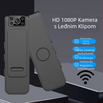 WiFi kamera za konferencije i akcijske snimke na otvorenom, 1080P, pohrana na TF karticu, magnetni stražnji klip, 3-5 sati baterije