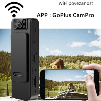 WiFi kamera za konferencije i akcijske snimke na otvorenom, 1080P, pohrana na TF karticu, magnetni stražnji klip, 3-5 sati baterije