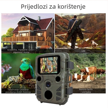 Mini infracrvena vanjska kamera za sigurnost s 12MP senzorom, LCD 2,0 inča, TF memorija, ABS+metalno kućište, 1-godišnje jamstvo