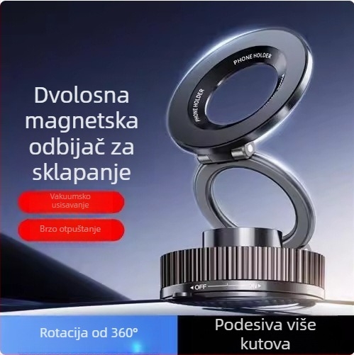 Sklopivi držač telefona za ploču automobila, univerzalni magnetski nosač, nosač navigacije sa vakuumskim ljepilom