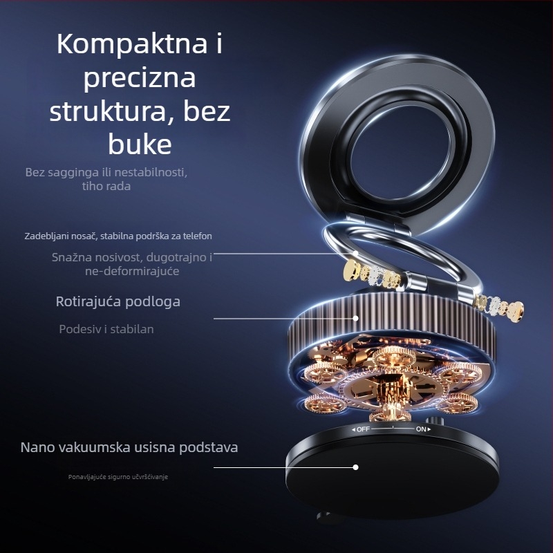 Sklopivi držač telefona za ploču automobila, univerzalni magnetski nosač, nosač navigacije sa vakuumskim ljepilom