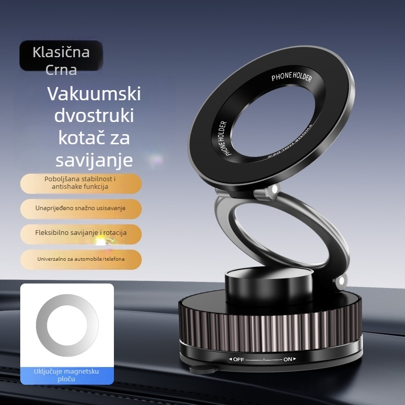 Sklopivi držač telefona za ploču automobila, univerzalni magnetski nosač, nosač navigacije sa vakuumskim ljepilom