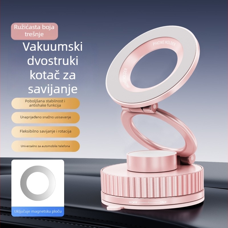 Sklopivi držač telefona za ploču automobila, univerzalni magnetski nosač, nosač navigacije sa vakuumskim ljepilom