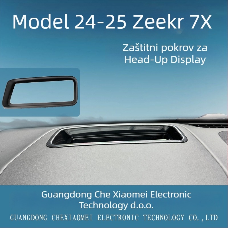 Zaštitno kućište HUD-a za vozilo CXMHUD002 za Zeekr 7X – ABS + kaljeno staklo, zakrivljeni HUD zaslon, prašinom otporan interijer
