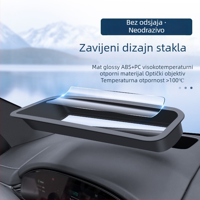 Zaštitno kućište HUD-a za vozilo CXMHUD002 za Zeekr 7X – ABS + kaljeno staklo, zakrivljeni HUD zaslon, prašinom otporan interijer