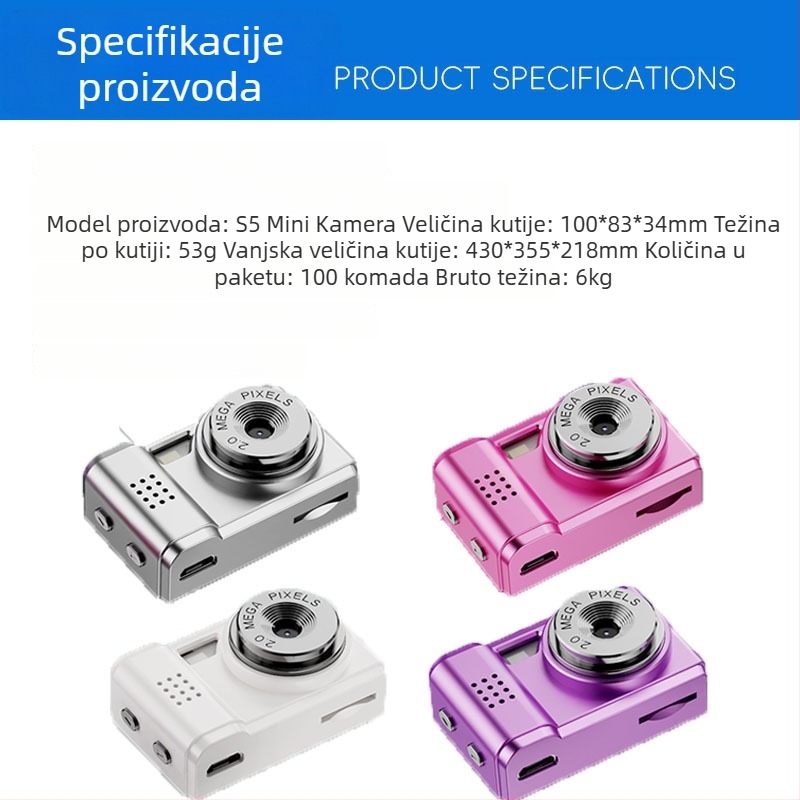 Prilagođena mini kamera privjesak — prijenosna kampus kamera, TF kartica, 1–5 MP, ABS kućište, video i fotografiranje