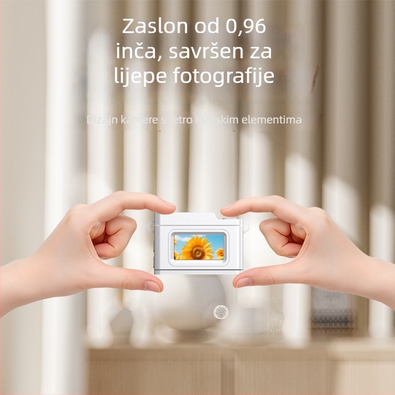 Privjesna mini kamera, 8MP senzor, rezolucija 6584×4218, 0.96" LCD, USB 2.0, 4GB interna memorija s podrškom SD kartice