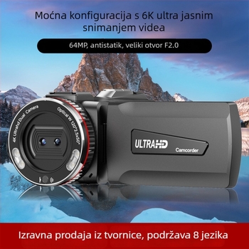 HDV900 Pro Ručna kamera sve-u-jednom – 21x optički zoom, 24MP CMOS senzor, 1080p, 270° rotirajući ekran, USB-C/HDMI, MicroSD
