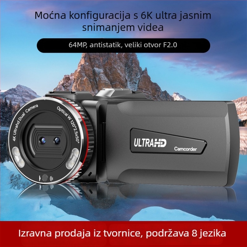 HDV900 Pro Ručna kamera sve-u-jednom – 21x optički zoom, 24MP CMOS senzor, 1080p, 270° rotirajući ekran, USB-C/HDMI, MicroSD