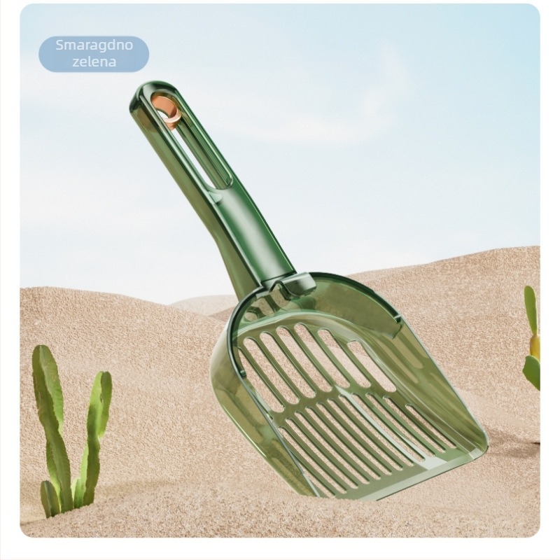 Lopatica za mačji pijesak, s finim otvorima, transformirajuća dvodijelna u jedno, kosim sitom, od plastike