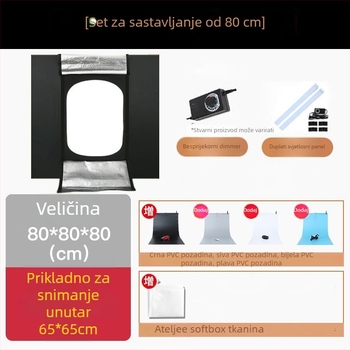 Mali studijski LED kutija za osvjetljenje, prijenosna, s poliester LED pločom, podržava montažu u jednom dijelu