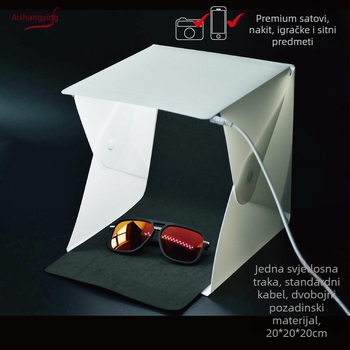 SHOWSHOOT Mini studio s jednom LED lampom; PVC kućište; težina 0,35 kg; spot rasvjeta