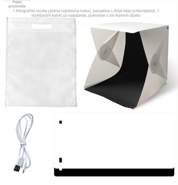 SHOWSHOOT Mini studio s jednom LED lampom; PVC kućište; težina 0,35 kg; spot rasvjeta