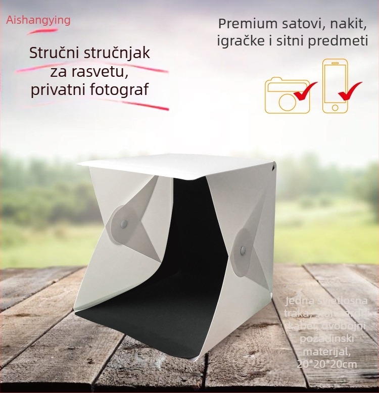 SHOWSHOOT Mini studio s jednom LED lampom; PVC kućište; težina 0,35 kg; spot rasvjeta