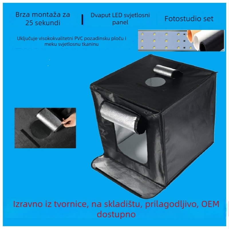 LED studijski set softbox za profesionalnu fotografiju, uključuje LED lampu, izrađen od uvoznih sirovina