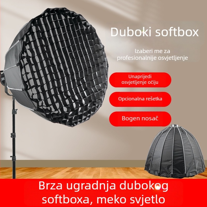 Shunyi Sy-0930 parabolični softbox, duboko emitiranje svjetla, meki svjetlosni reflektor za uživo snimanje, izdanje 2024