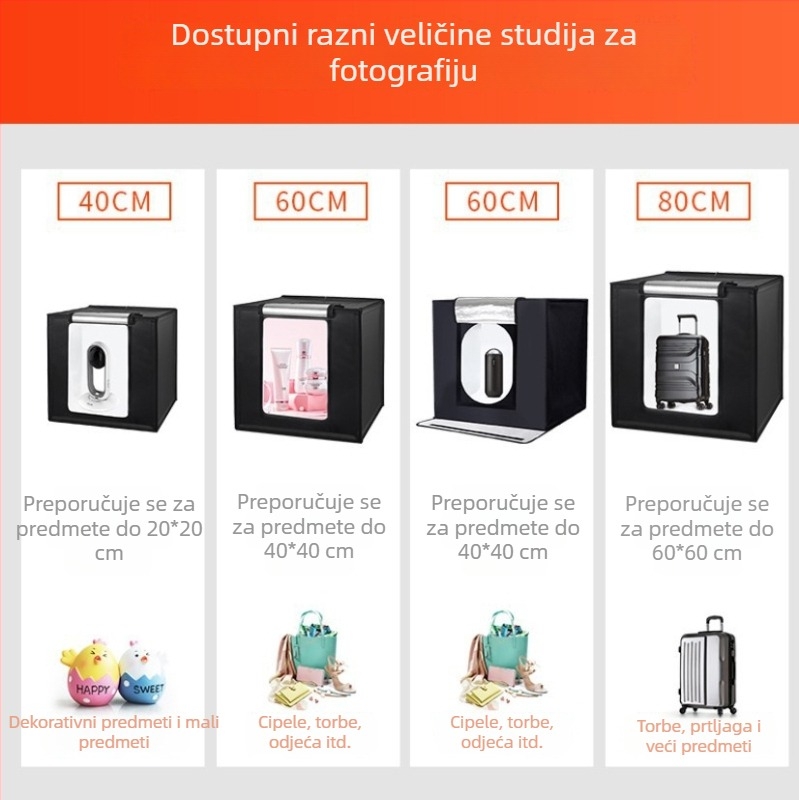 Prijenosna LED kutija za fotografiju proizvoda, malo studio s Oxford tkaninom, lansirano u listopadu 2020.