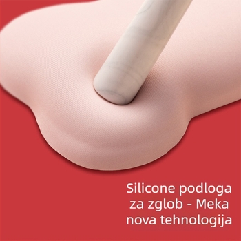 Podložnica za zglob miša od silikona i tkanine, protuklizna, jastučić za ruku, ured