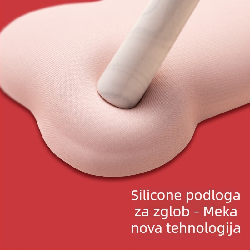 Podložnica za zglob miša od silikona i tkanine, protuklizna, jastučić za ruku, ured
