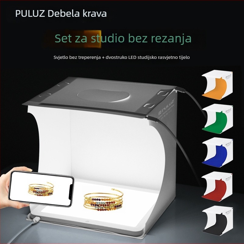 PULUZ PU5137 Prijenosni foto-studio set s lampom bez sjene za osobnu fotografiju, težina 0,845 kg