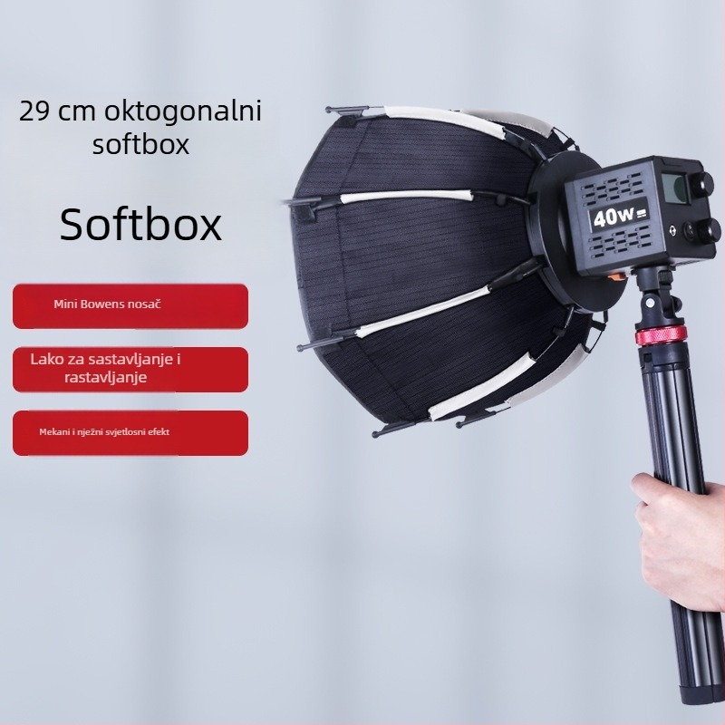 Softbox set - osmouglasti mini studijski dizajn, model Diffuser-s30; težina 388 g; za profesionalnu fotografiju