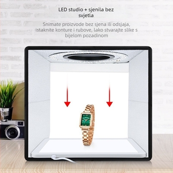 PULUZ Pkt3101b Set fotografsko studija — LED svjetlo visoke jačine, kutija za rasvjetu bez sjena, poliester konstrukcija, za profesionalnu fotografiju
