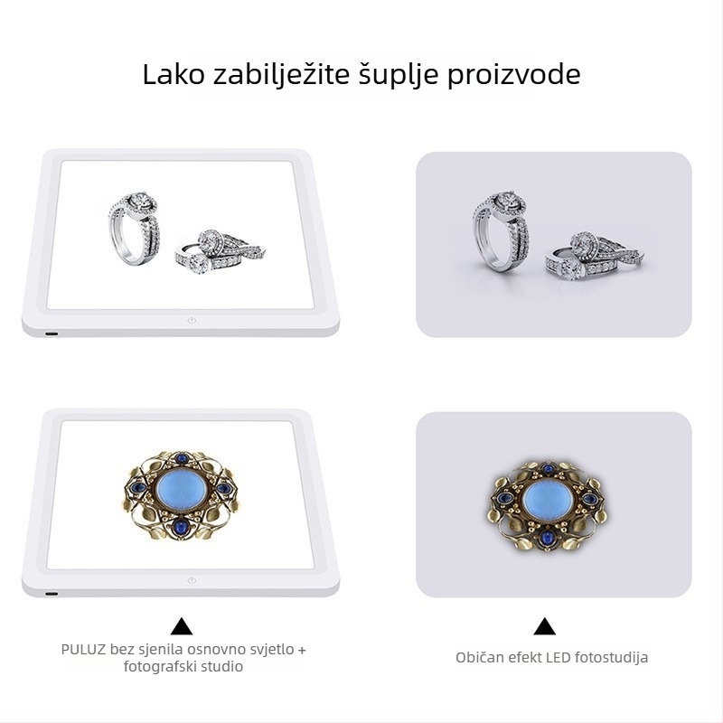 PULUZ Pkt3101b Set fotografsko studija — LED svjetlo visoke jačine, kutija za rasvjetu bez sjena, poliester konstrukcija, za profesionalnu fotografiju