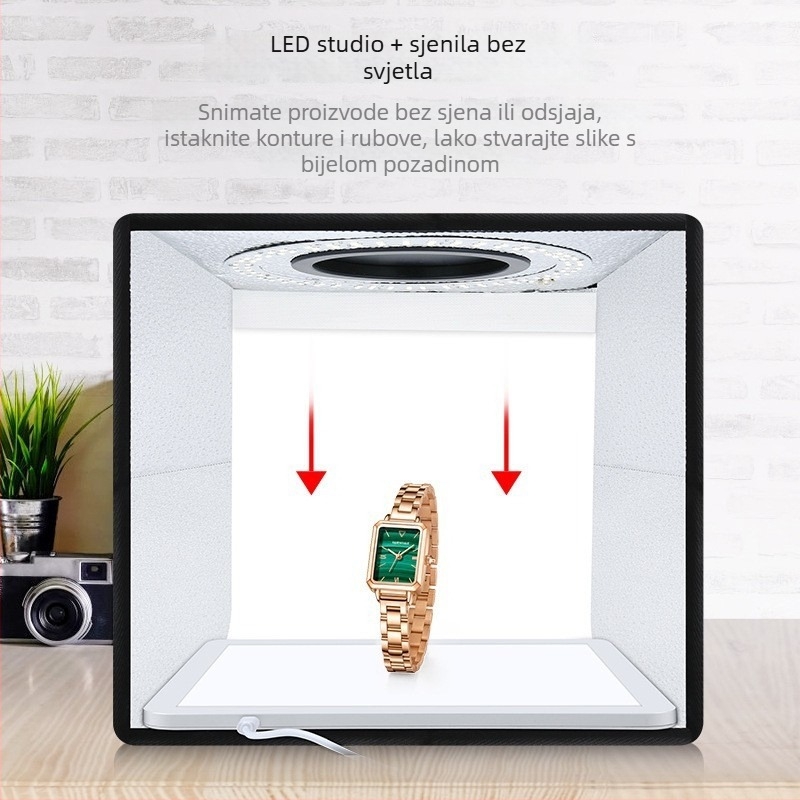 PULUZ Pkt3101b Set fotografsko studija — LED svjetlo visoke jačine, kutija za rasvjetu bez sjena, poliester konstrukcija, za profesionalnu fotografiju