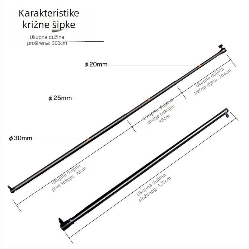 Su Ben univerzalni pribor za rasvjetu s teleskopskom šipkom od aluminijske legure