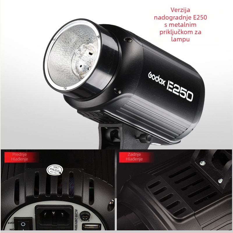 Shenniu profesionalna foto lampa 250W, podesiva jačina svjetla, bijela svjetlost 5600K, 220V, neovisno napajanje, za portret i fotografiju proizvoda