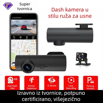Automobilska dash kamera s Wi-Fi, 1080p, 170° kut gledanja, cikličko snimanje, TF kartica